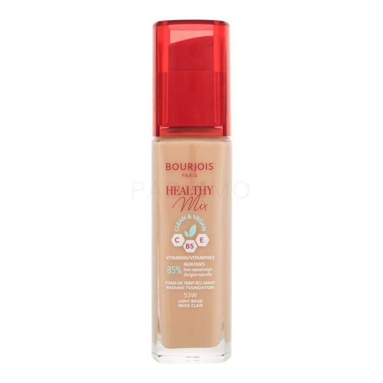 BOURJOIS Paris Healthy Mix Clean &amp; Vegan Radiant Foundation Foundation für Frauen 30 ml Farbton  53W Light Beige