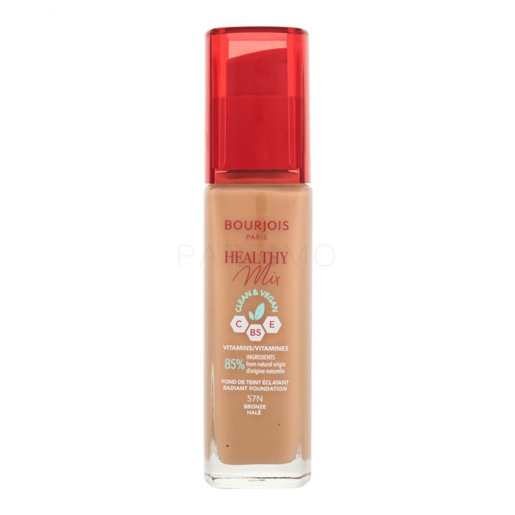 BOURJOIS Paris Healthy Mix Clean &amp; Vegan Radiant Foundation Foundation für Frauen 30 ml Farbton  57N Bronze