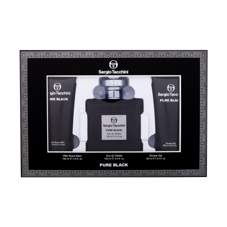 Sergio Tacchini Pure Black Geschenkset Eau de Toilette 100 ml + Duschgel 100 ml + After Shave Balsam 100 ml