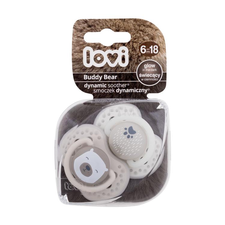 LOVI Buddy Bear Dynamic Soother 6-18m Schnuller für Kinder 2 St.