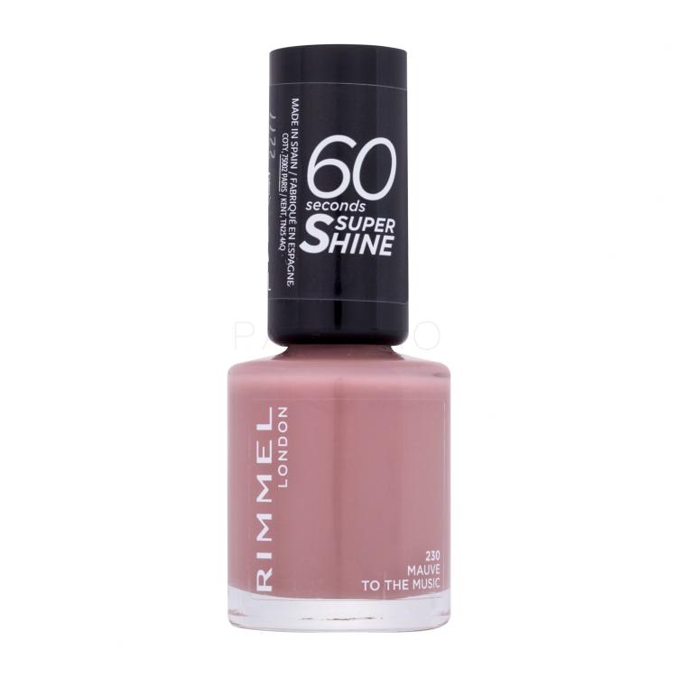 Rimmel London 60 Seconds Super Shine Nagellack für Frauen 8 ml Farbton  230 Mauve To The Music