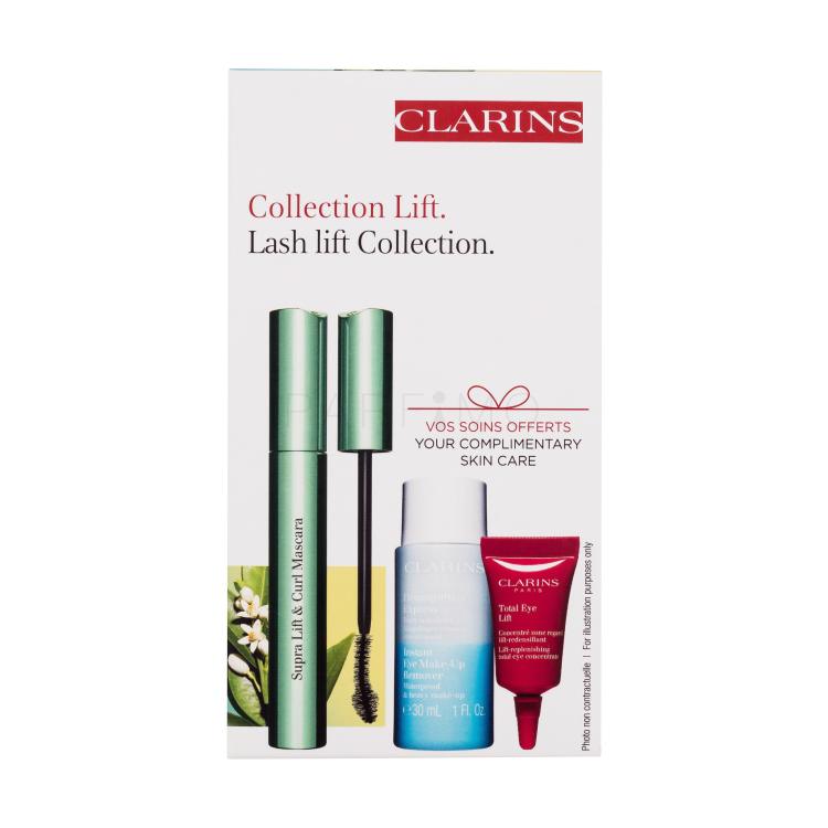 Clarins Supra Lift &amp; Curl Geschenkset Supra Lift &amp; Curl Mascara 8 ml + Augen-Make-up-Entferner Instant Eye Make-Up Remover 30 ml + Augencreme Total Eye Lift 3 ml