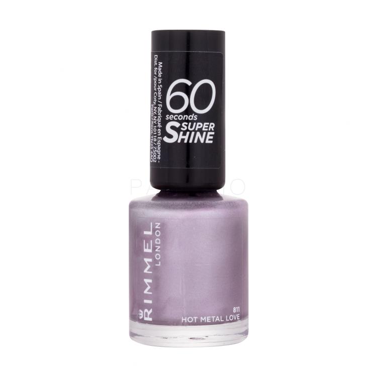 Rimmel London 60 Seconds Super Shine Nagellack für Frauen 8 ml Farbton  811 Hot Metal Love