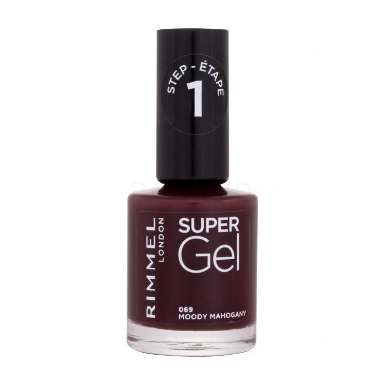 Rimmel London Super Gel STEP1 Nagellack für Frauen 12 ml Farbton  069 Moody Mahogany