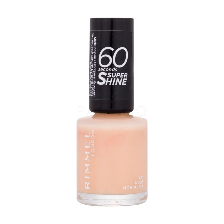 Rimmel London 60 Seconds Super Shine Nagellack für Frauen 8 ml Farbton  401 Nude Nostalgia