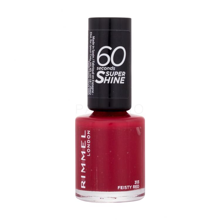 Rimmel London 60 Seconds Super Shine Nagellack für Frauen 8 ml Farbton  313 Feisty Red