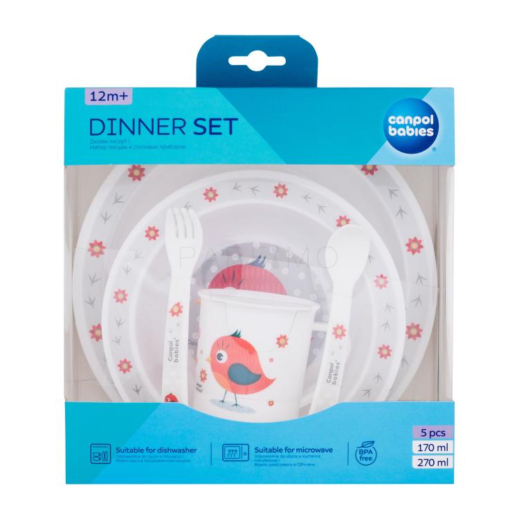 Canpol babies Cute Animals Dinner Set Bird Geschirr für Kinder Set