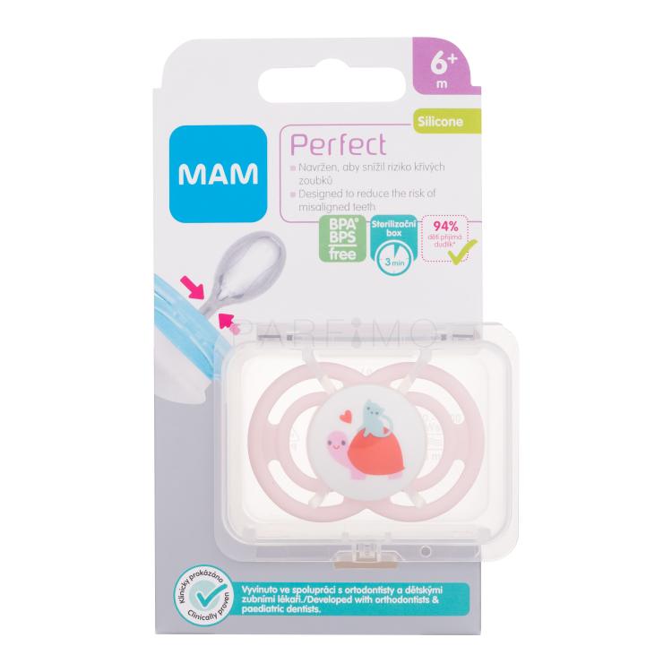 MAM Perfect Silicone Pacifier 6m+ Turtle Schnuller für Kinder 1 St.