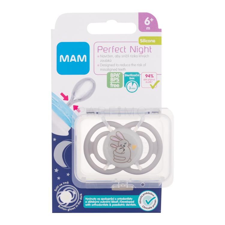 MAM Perfect Night Silicone Pacifier 6m+ Hares Schnuller für Kinder 1 St.