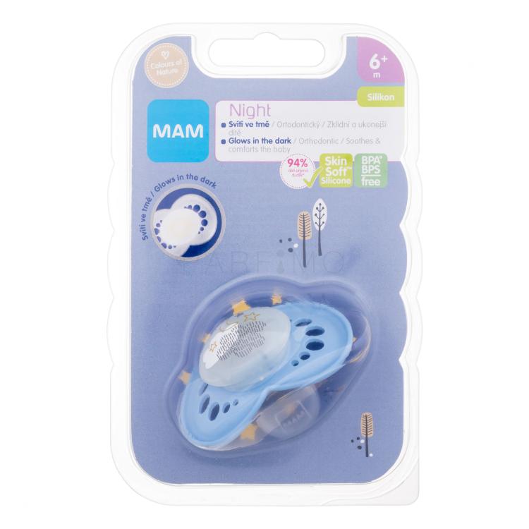 MAM Night Silicone Pacifier 6m+ Sky Schnuller für Kinder 1 St.