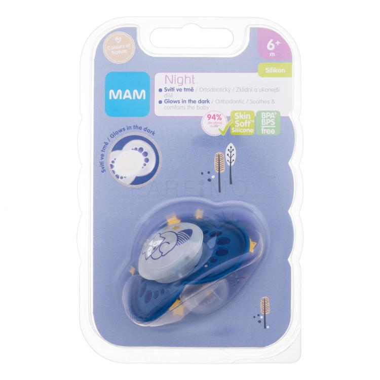 MAM Night Silicone Pacifier 6m+ Raccoon Schnuller für Kinder 1 St.