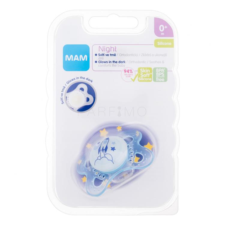 MAM Night Silicone Pacifier 0m+ Rocket Schnuller für Kinder 1 St.