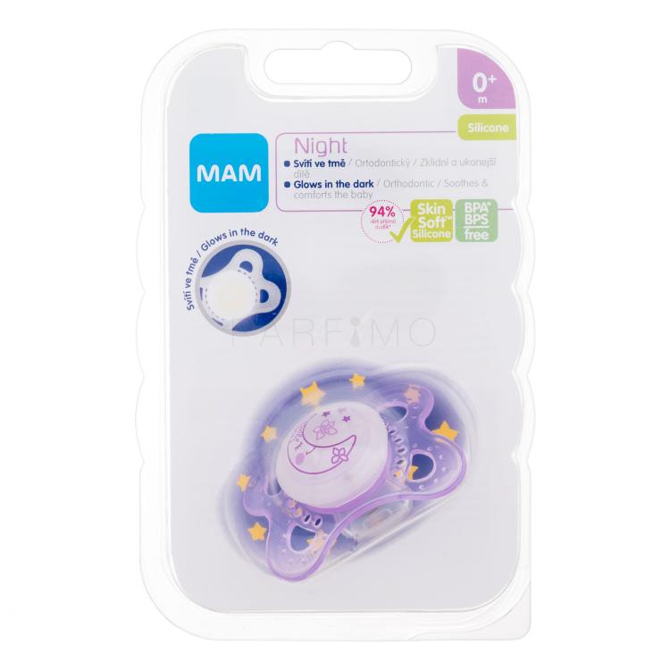 MAM Night Silicone Pacifier 0m+ Moon Schnuller für Kinder 1 St.