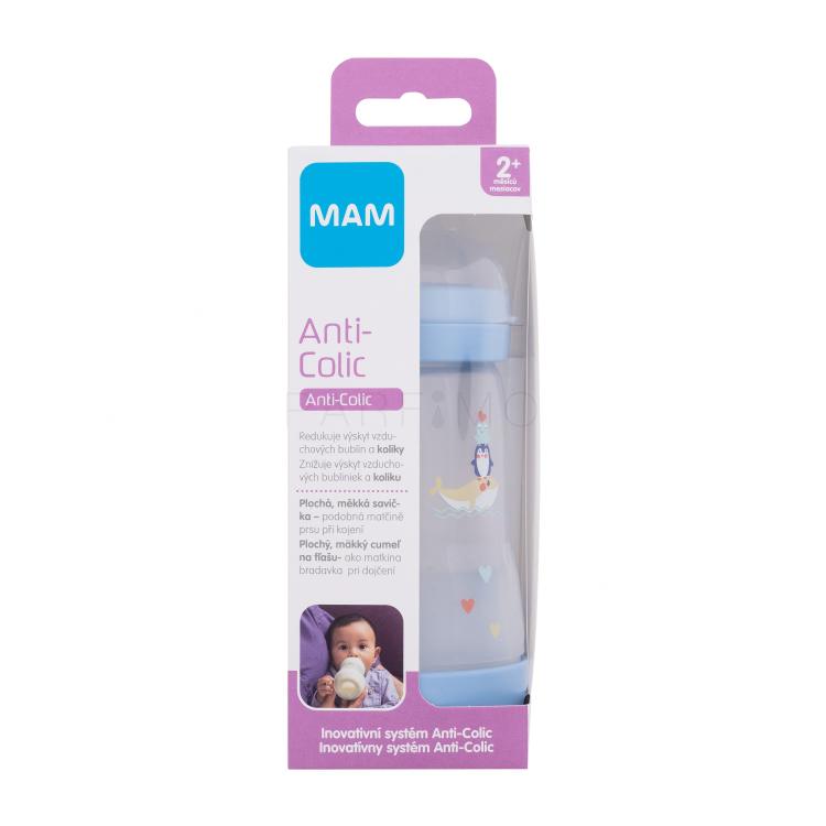 MAM Easy Start Anti-Colic 2m+ Blue Babyflasche für Kinder 260 ml