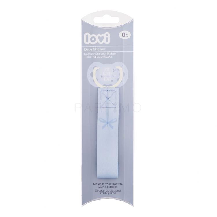 LOVI Baby Shower Soother Clip With Ribbon Boy Schnullerclip für Kinder 1 St.