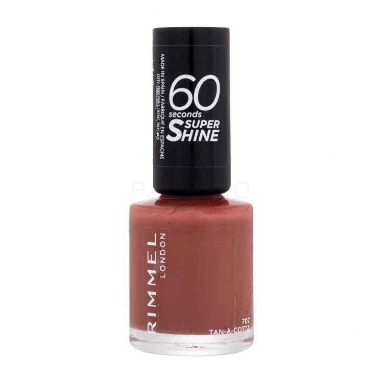 Rimmel London 60 Seconds Super Shine Nagellack für Frauen 8 ml Farbton  707 Tan-A-Cotta