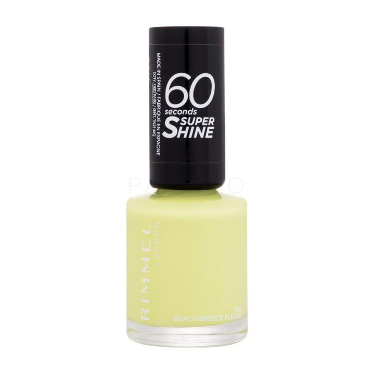 Rimmel London 60 Seconds Super Shine Nagellack für Frauen 8 ml Farbton  155 Beach Breeze Please