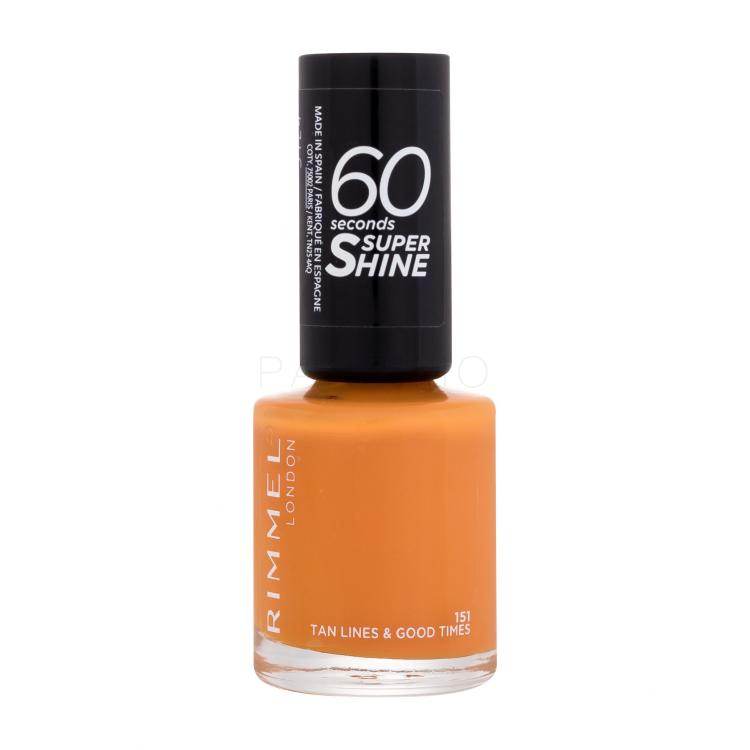 Rimmel London 60 Seconds Super Shine Nagellack für Frauen 8 ml Farbton  151 Tan Lines &amp; Good Times