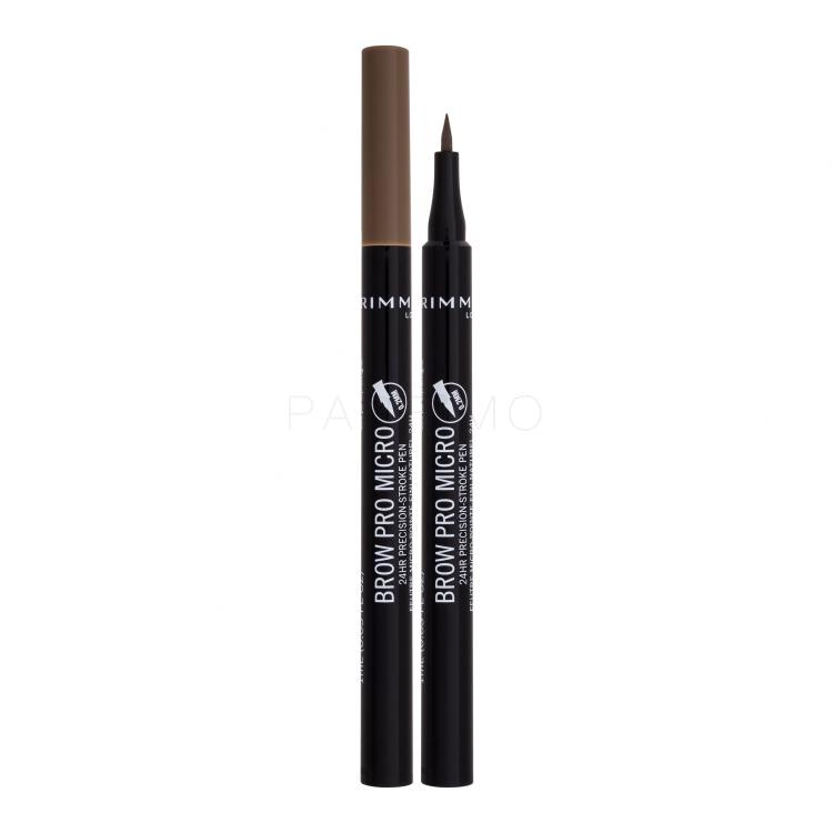 Rimmel London Brow Pro Micro 24HR Precision-Stroke Pen Augenbrauenstift für Frauen 1 ml Farbton  001 Blonde