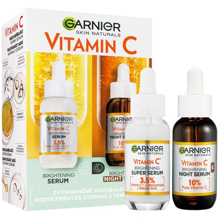 Garnier Skin Naturals Vitamin C Geschenkset Tages-Gesichtsserum Skin Naturals Vitamin C Brightening Super Serum 30 ml + Nacht-Gesichtsserum Skin Naturals Vitamin C Brightening Night Serum 30 ml