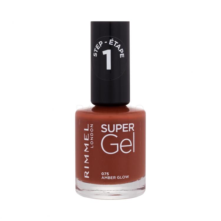 Rimmel London Super Gel STEP1 Nagellack für Frauen 12 ml Farbton  075 Amber Glow