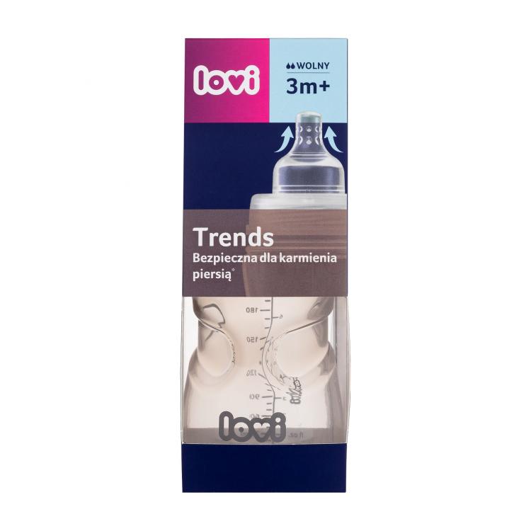 LOVI Trends Bottle 3m+ Beige Babyflasche für Kinder 250 ml