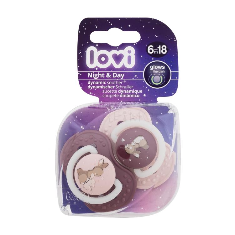 LOVI Night &amp; Day Dynamic Soother Girl 6-18m Schnuller für Kinder 2 St.