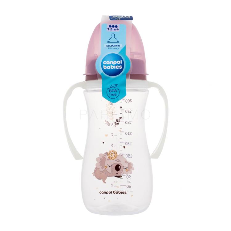 Canpol babies Sleepy Koala Easy Start Anti-Colic Bottle Pink 12m+ Babyflasche für Kinder 300 ml