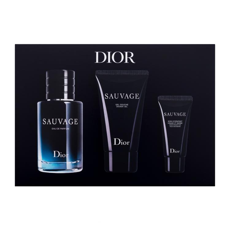 Dior Sauvage Geschenkset Eau de Parfum 60 ml + Duschgel 50 ml + Feuchtigkeitscreme für Gesicht und Bart 20ml