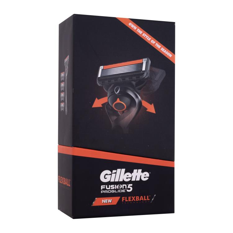 Gillette Fusion Proglide Flexball Geschenkset Einkopf-Rasierer 1 St. + Ersatzköpfe 4 St.