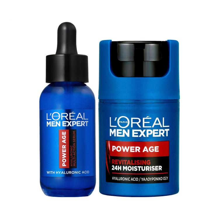 Set Tagescreme L&#039;Oréal Paris Men Expert Power Age 24H Moisturiser + Gesichtsserum L&#039;Oréal Paris Men Expert Power Age Hyaluronic Multi-Action Serum