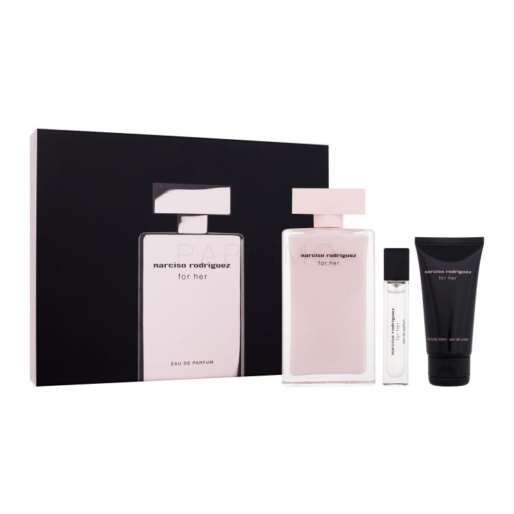 Narciso Rodriguez For Her Geschenkset Eau de Parfum 100 ml + Eau de Parfum 10 ml + Körperlotion 50 ml