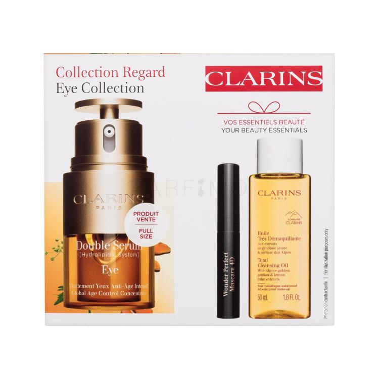 Clarins Double Serum Eye Collection Geschenkset Augenserum Double Serum Eye 20 ml + Make-up remover Total Cleansing Oil 50 ml + Wonder Perfect Mascara 4D 3 ml 01 Perfect Black