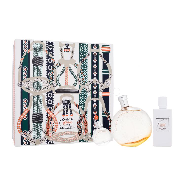 Hermes Eau Des Merveilles Geschenkset Eau de Toilette 100 ml + Körperlotion 80 ml + Eau de Toilette 7,5 ml