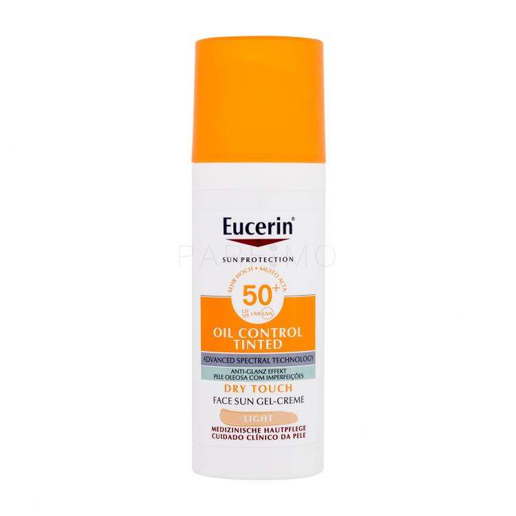 Eucerin Sun Oil Control Tinted Dry Touch Sun Gel-Cream SPF50+ Sonnenschutz fürs Gesicht 50 ml Farbton  Light