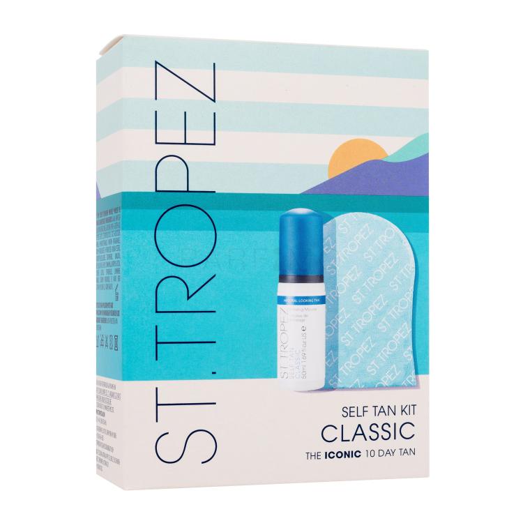 St.Tropez Self Tan Classic Kit Geschenkset Selbstbräunungsschaum Self Tan Classic Bronzing Mousse 50 ml + Handschuhe zur Anwendung von Selbstbräunungsprodukten 1 St.