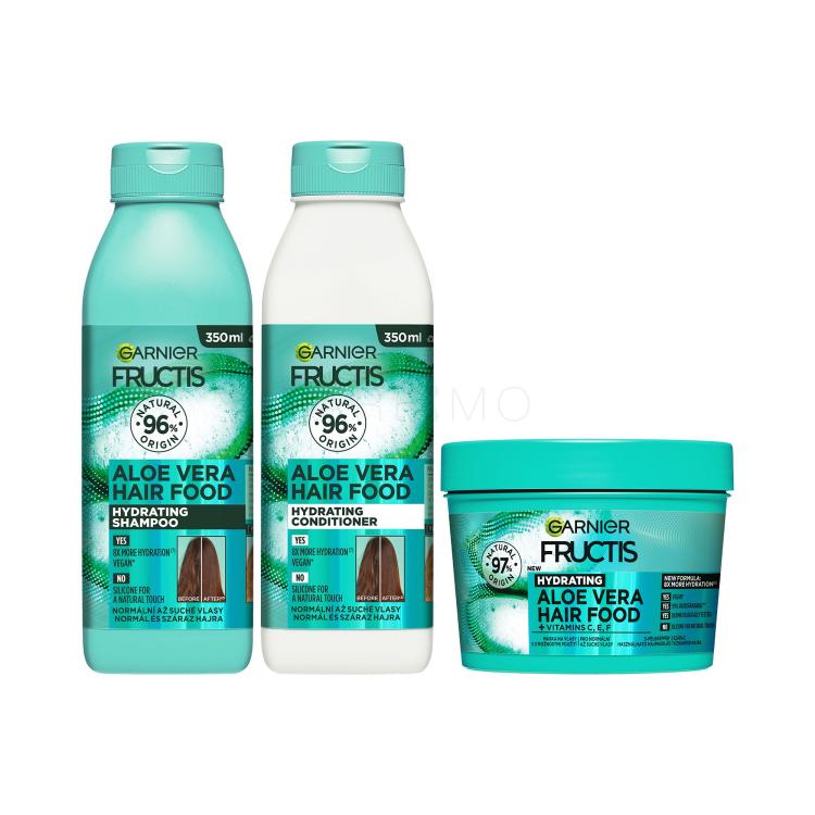 Set Shampoo Garnier Fructis Hair Food Aloe Vera Hydrating Shampoo + Conditioner Garnier Fructis Hair Food Aloe Vera Hydrating Conditioner + Haarmaske Garnier Fructis Hair Food Aloe Vera Hydrating Mask