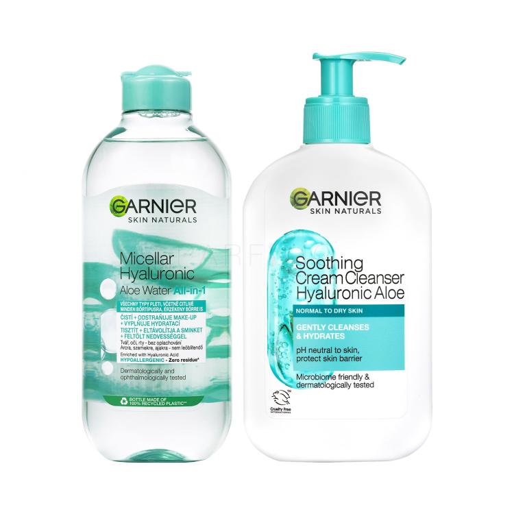 Set Mizellenwasser Garnier Skin Naturals Hyaluronic Aloe Micellar Water + Reinigungscreme Garnier Skin Naturals Hyaluronic Aloe Soothing Cream Cleanser