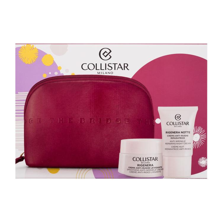 Collistar Rigenera Smoothing Anti-Wrinkle Contour Geschenkset Tagescreme Rigenera Smoothing Anti-Wrinkle Cream 50 ml + Nachtcreme Rigenera Notte Anti-Wrinkle Repairing Night Cream 15 ml + Kosmetiktasche The Bridge