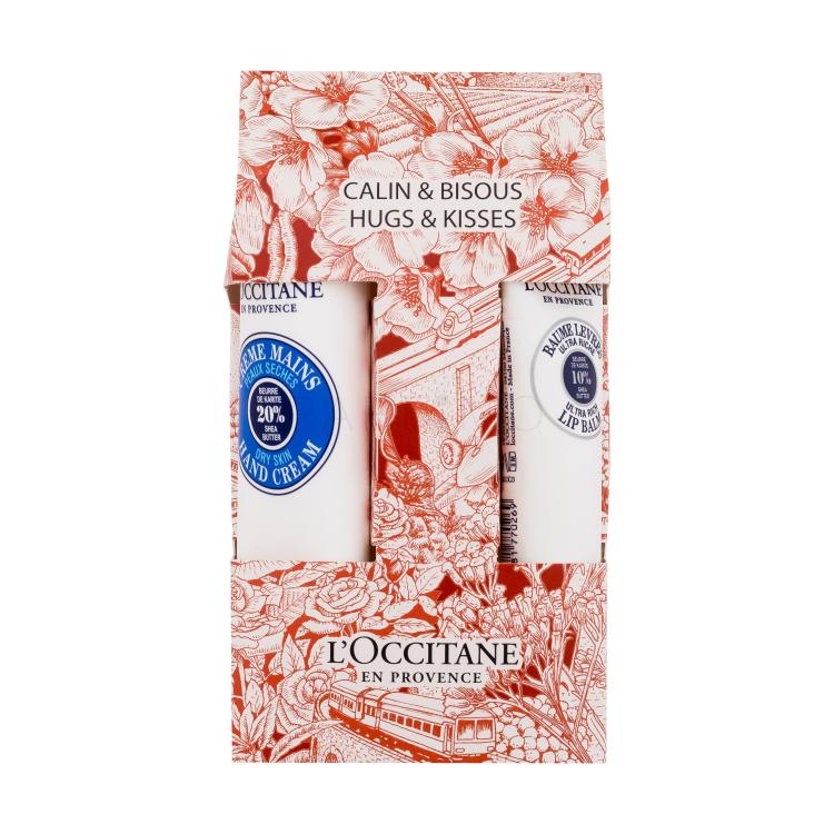 L&#039;Occitane Shea Butter Hugs &amp; Kisses Geschenkset Handcreme 30 ml + Lippenbalsam 12 ml