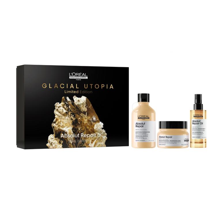 L&#039;Oréal Professionnel Absolut Repair Glacial Utopia Limited Edition Geschenkset Shampoo Absolut Repair 300 ml + Haarmaske Absolut Repair 250 ml + Haaröl Absolut Repair 10-In-1 Professional Oil 90 ml