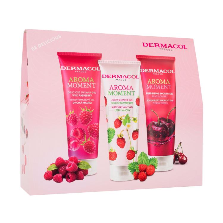 Dermacol Aroma Moment Be Delicious Geschenkset Duschgel Waldhimbeere 250 ml + Duschgel Walderdbeeren 250 ml + Duschgel Schwarze Kirsche 250 ml