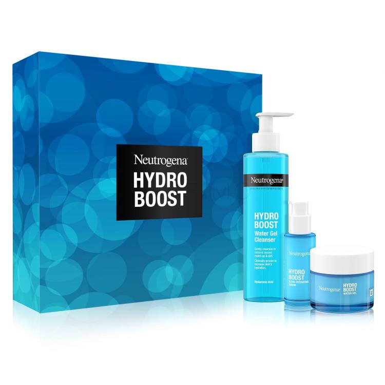 Neutrogena Hydro Boost Gift Set New Geschenkset Gesichtsserum Hydro Boost Hyaluronic Acid Ultra-Hydrating Serum 15 ml + Gesichtsgel Hydro Boost Hyaluronic Acid Water Gel 50 ml + Reinigungsgel Hydro Boost Water Gel Cleanser 200 ml