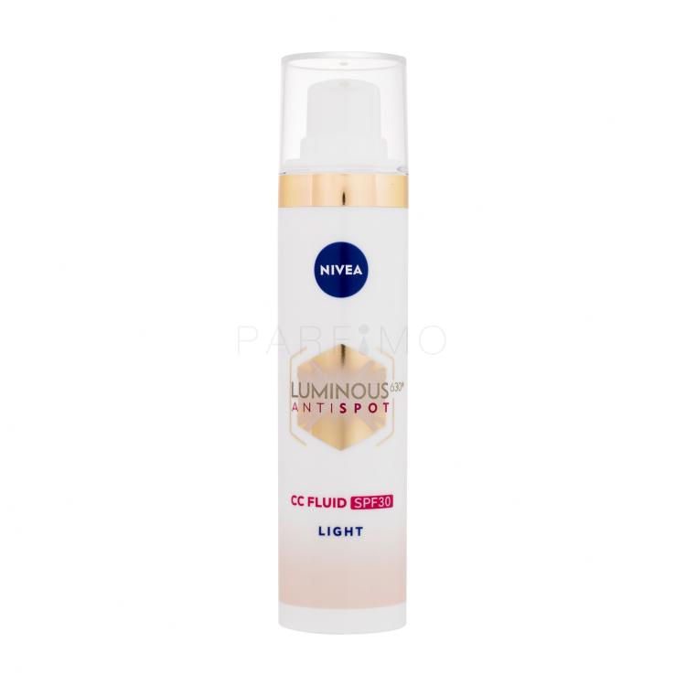 Nivea Luminous 630 Antispot CC Fluid SPF30 CC Creme für Frauen 40 ml Farbton  01 Light