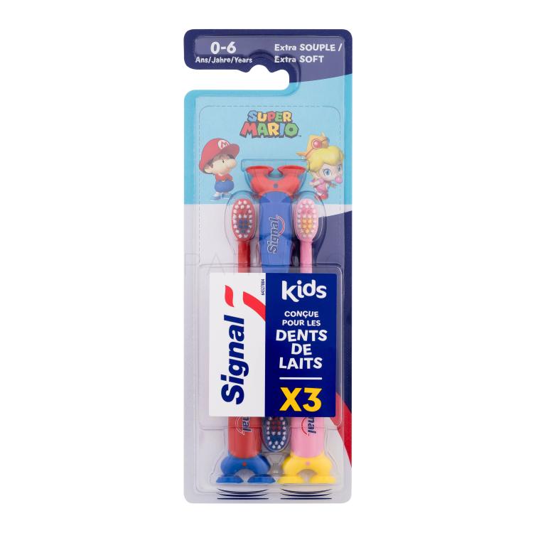 Signal Kids Super Mario Extra Soft Toothbrush Zahnbürste für Kinder Set