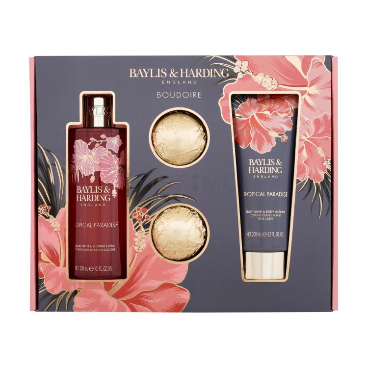 Baylis &amp; Harding Boudoire Tropical Paradise Geschenkset Duschcreme 300 ml + Körperlotion 200 ml + Badebombe 2 x 75 g