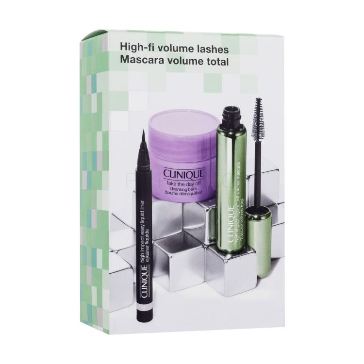 Clinique High Impact High-Fi Full Volume Mascara Geschenkset Mascara High Impact High-Fi 10 ml + Kajalstift High Impact Eyeliner Liquide 0,34 g Black + Abschminkbalsam Take The Day Off Cleansing Balm 15 ml