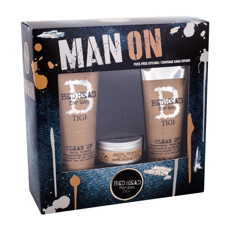 Tigi Bed Head Men Clean Up Geschenkset Shampoo 250 ml + Spülung Clean Up Peppermint 200 ml + Haarwachs Matte Separation Wax 85 g