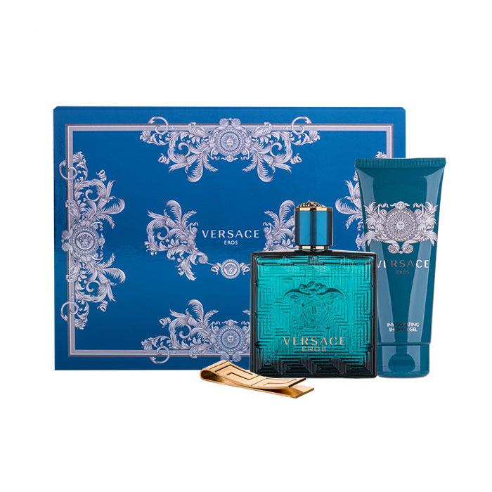 Versace Eros Geschenkset EdT 100ml + Duschgel 100 ml + Klammer für Banknoten