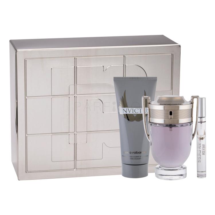 Paco Rabanne Invictus Geschenkset EdT 100ml + EdT 10ml + Duschgel 100 ml